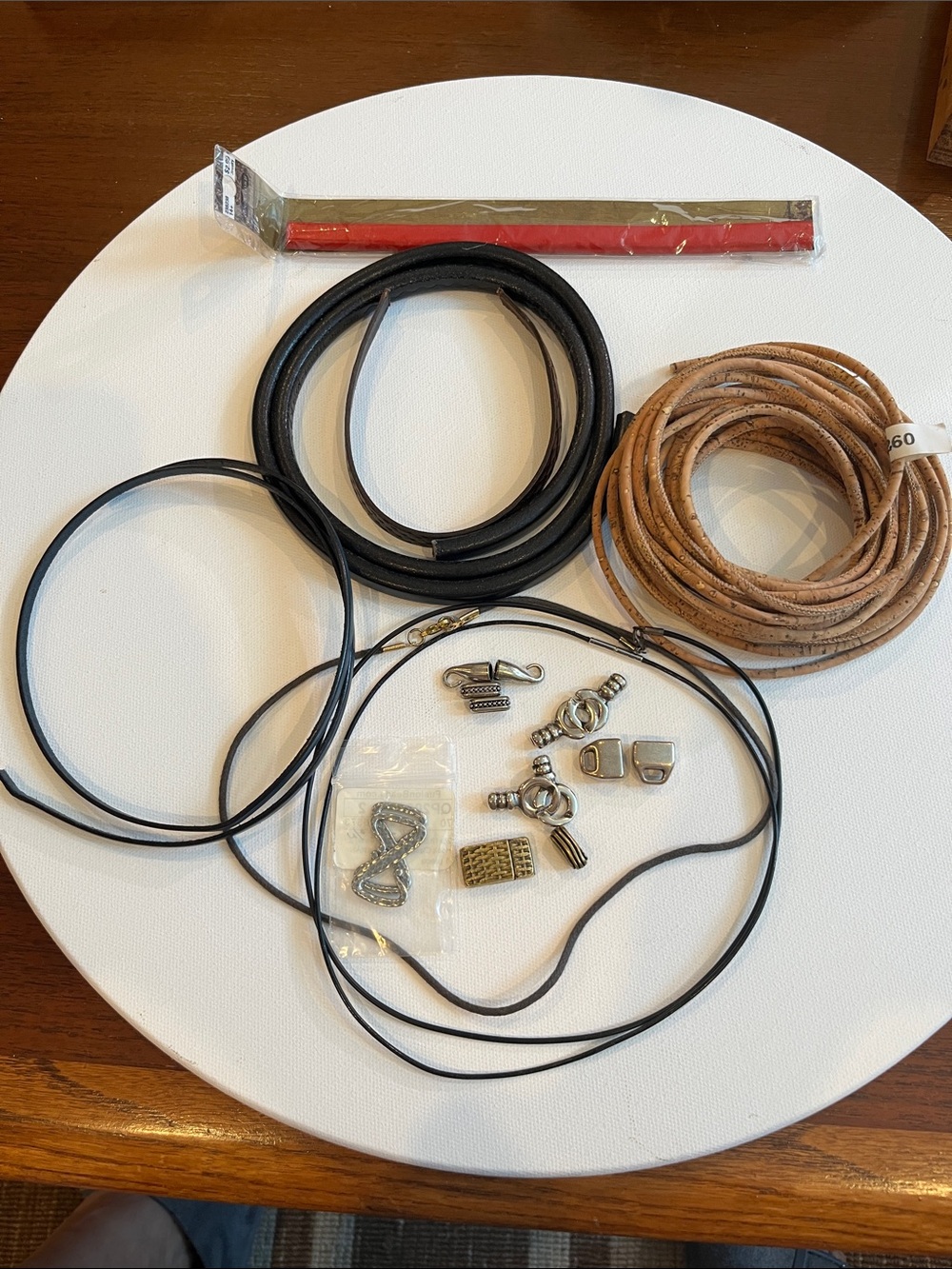Men's Leather Cord and Metal Findings Kit - Black & Tan